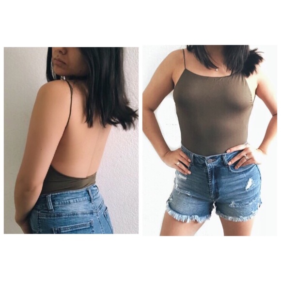 🔻SALE Olivia Open Back Bodysuit in Olive - Picture 4 of 7